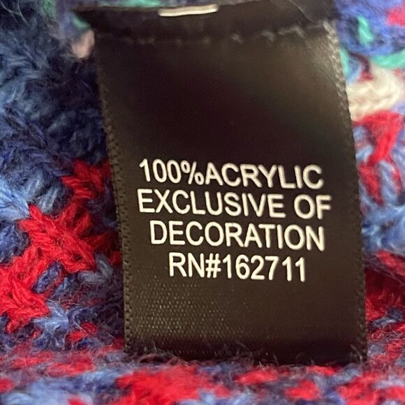 Blizzard Bay Christmas Sweater Mens Large Fair Isle Shark Ugly Sweater Party - Picture 6 of 11